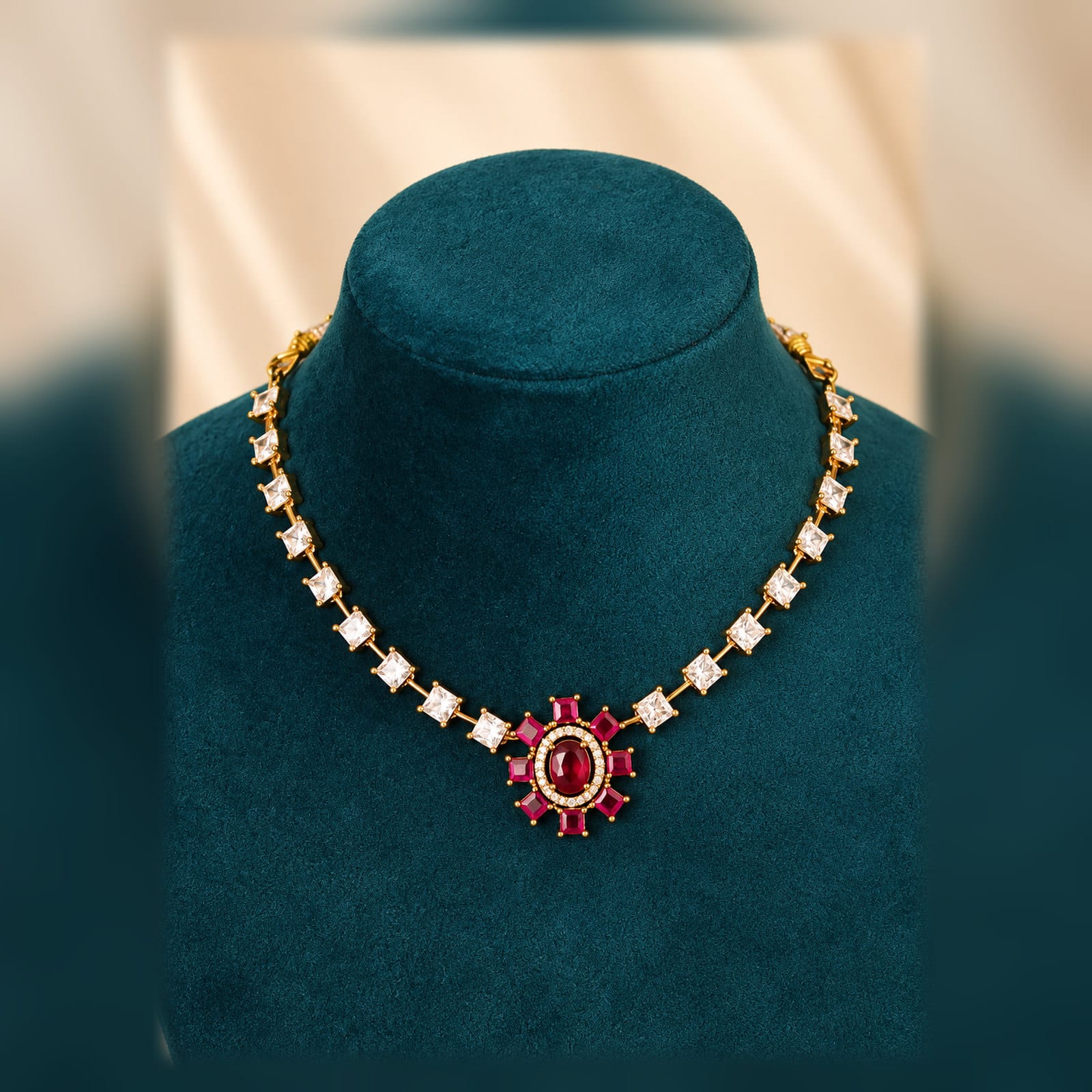 Premium Ruby & White AD – Lakshanam