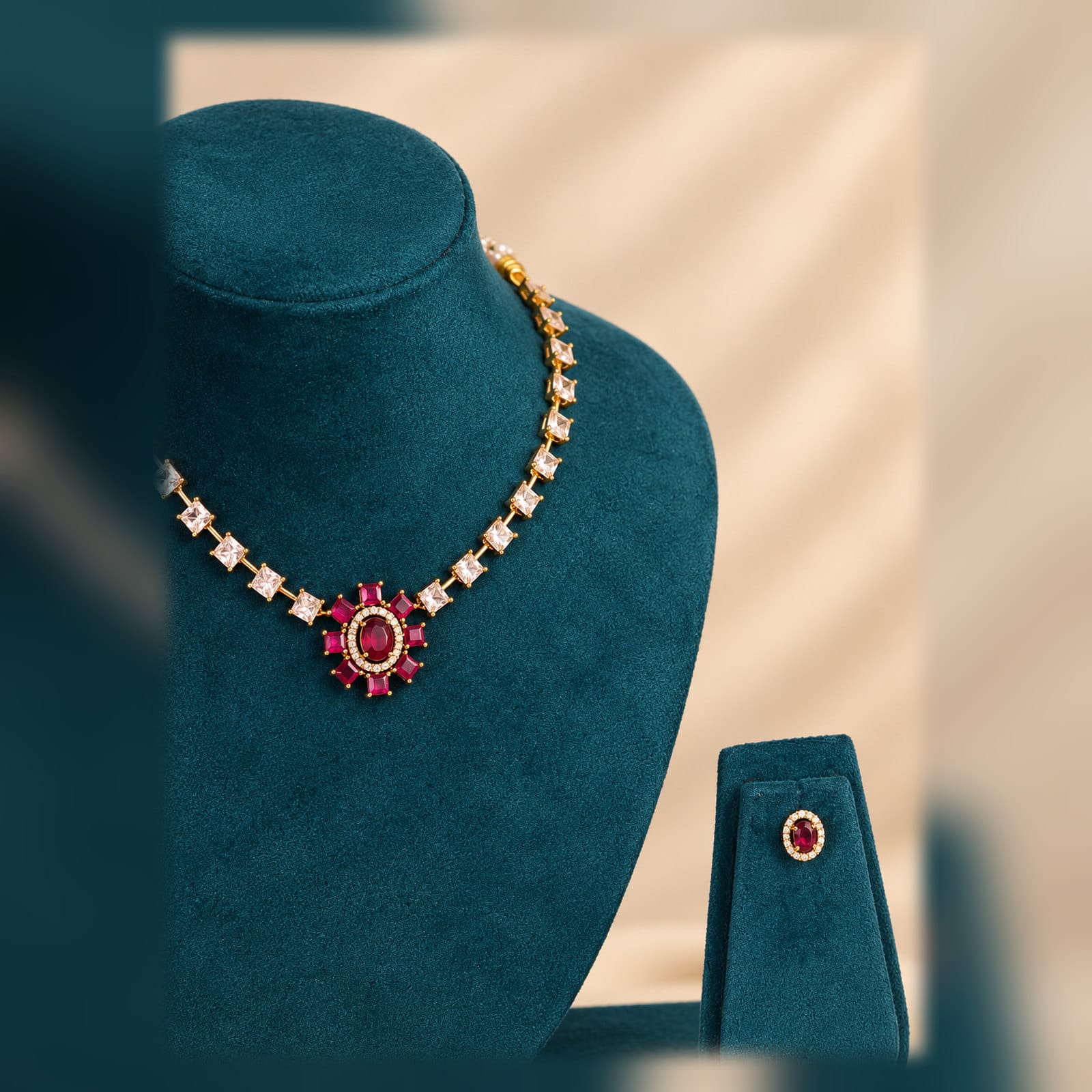 Premium Ruby & White AD – Lakshanam